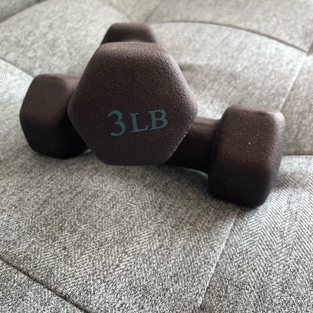 3LB Black Dumbbells